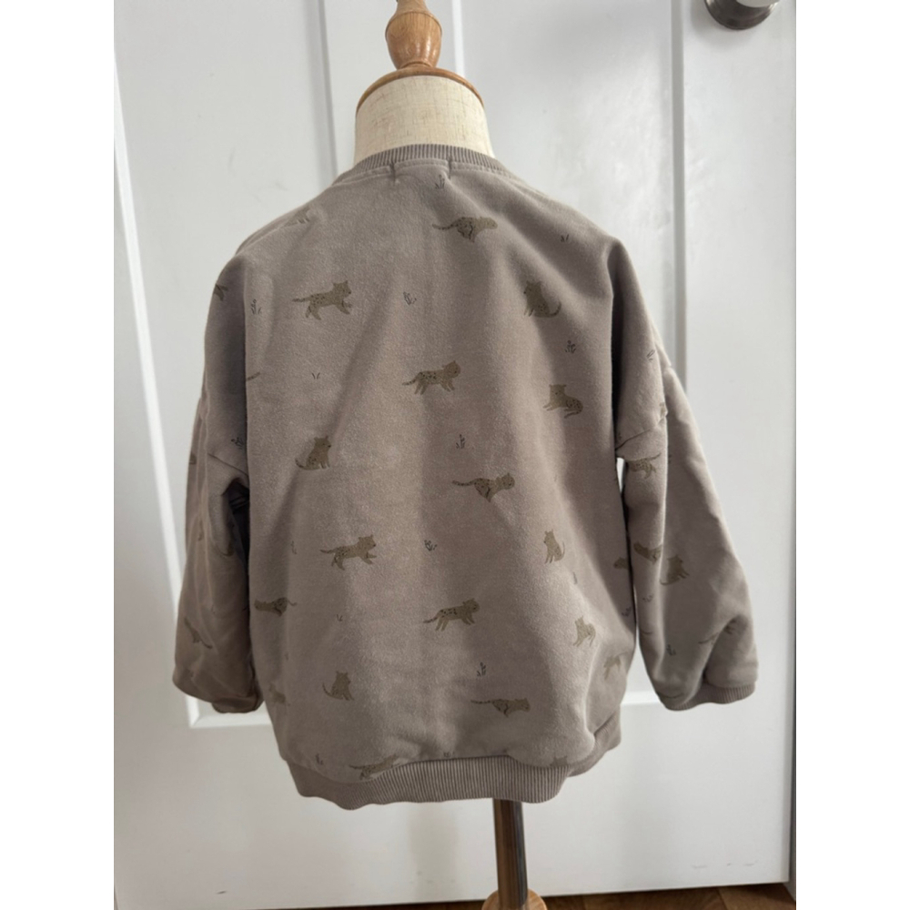 Boys Jamie Kay Sweatshirt 3T Taupe/Grey Leopard Print - Picture 2 of 4